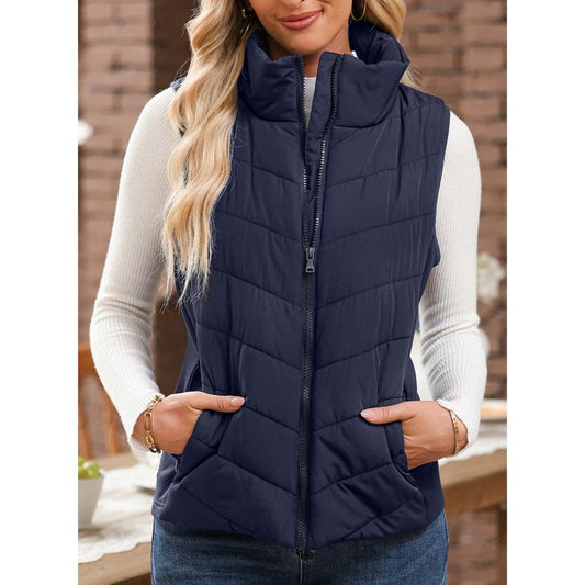 ⏰Hot Sale-Puffer Vest Women Sleeveless Zip Up Outerwear