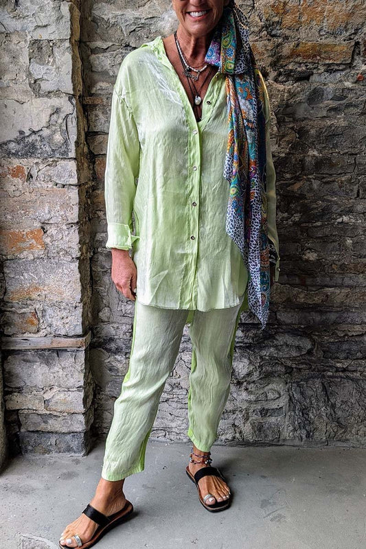 Women's casual mercerized solid color suit