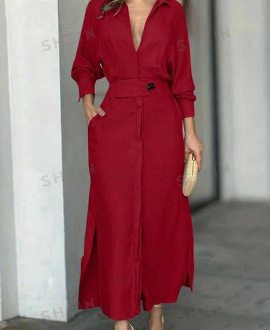 2025 Solid color maxi dress (Upgraded Version)