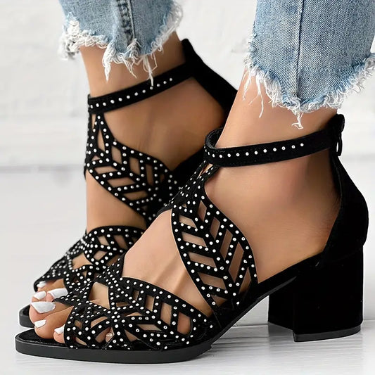 🔥FLASH SALE 50% OFF🔥Women's Fashion Hollow Out Chunky Heel Sandals