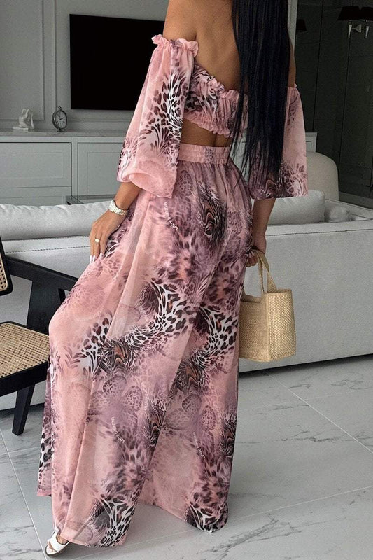 Women's Printed chiffon leisure suit