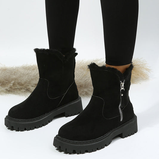 Women's Plush-Lined Ankle Martin Zipper Boots ( BUY 2 FREE SHIPPING )