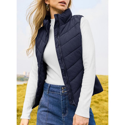 ⏰Hot Sale-Puffer Vest Women Sleeveless Zip Up Outerwear